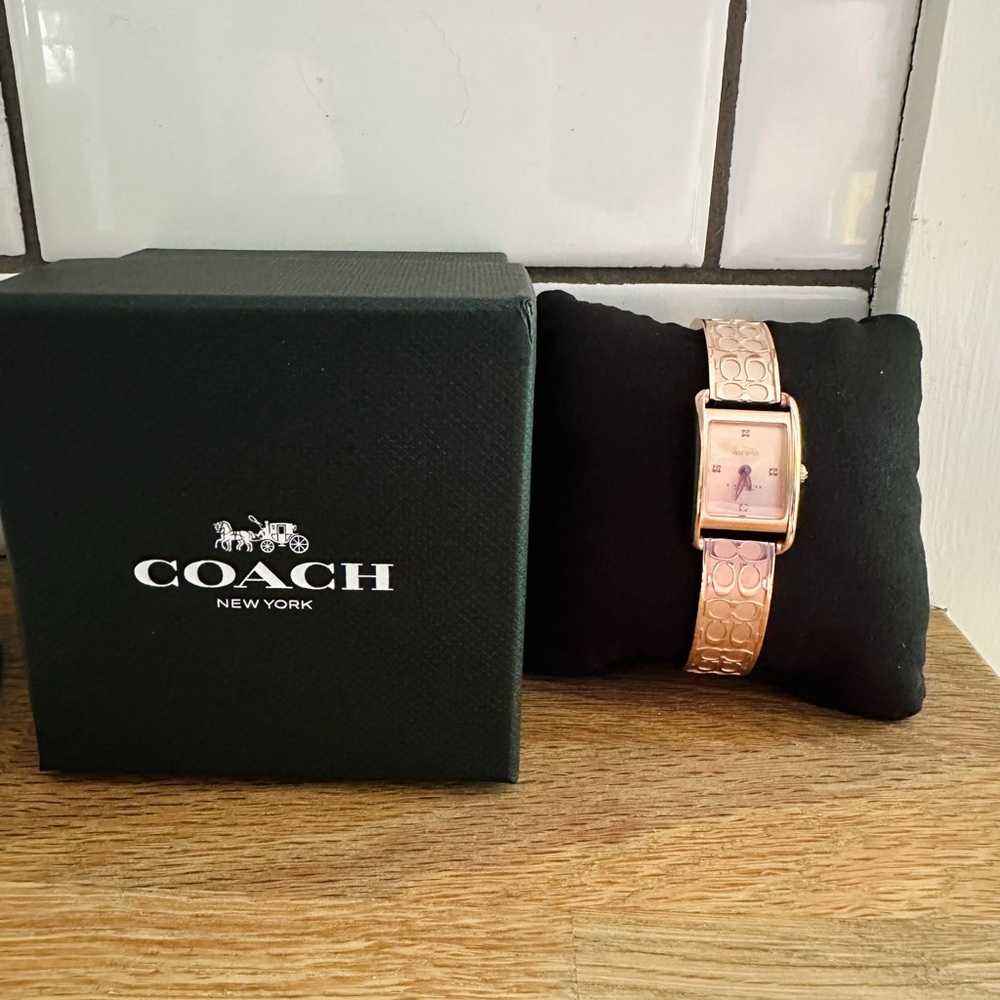 Coach Rose Gold Rectangular Watch